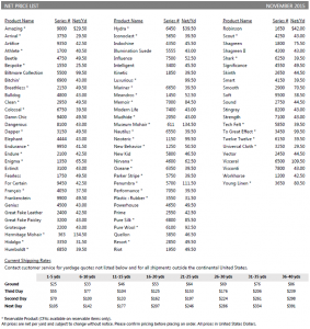Price List